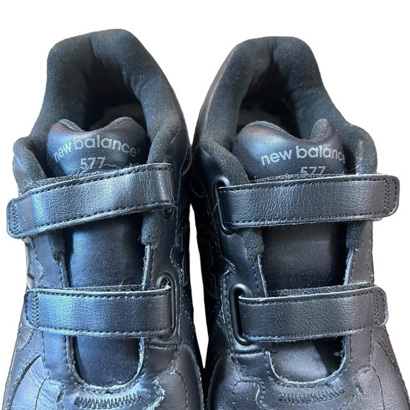 New Balance 577 Black Leather Hook and Loop Comfort Walking shoes size 9 - Picture 3 of 10